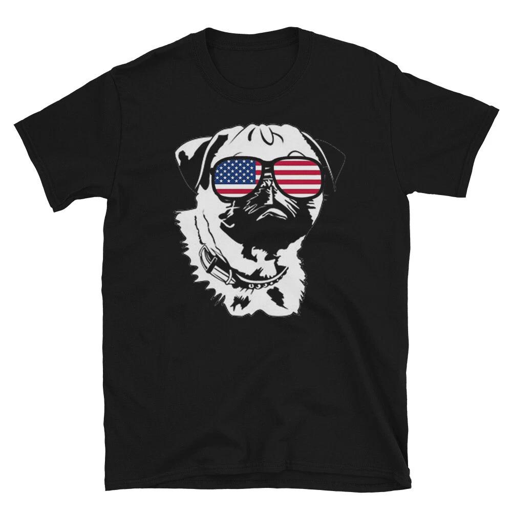 PUG DOG USA FLAG PUG DOG Animal Funny Animal Shirt XXL