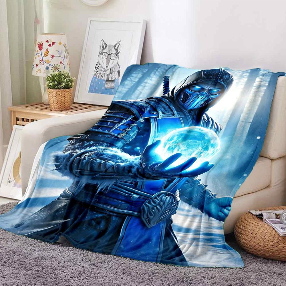 1pc Mortal Kombat Blanket Lightweight Flannel Throw For Sofa, Bed, Travel, Camping, Livingroom, Office, Couch, Chair, And Bed