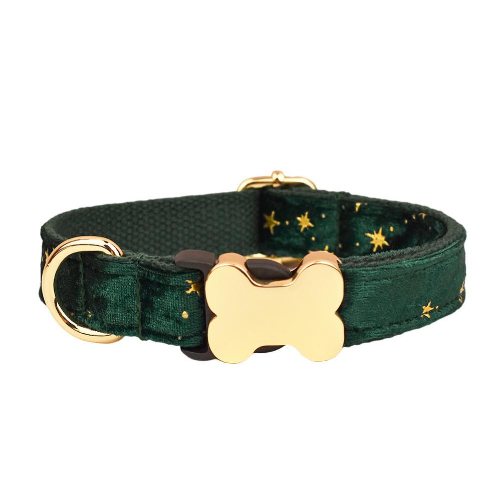 Pet Dog Collar With Printed Design And Bone Decoration For Small Medium Large Pets