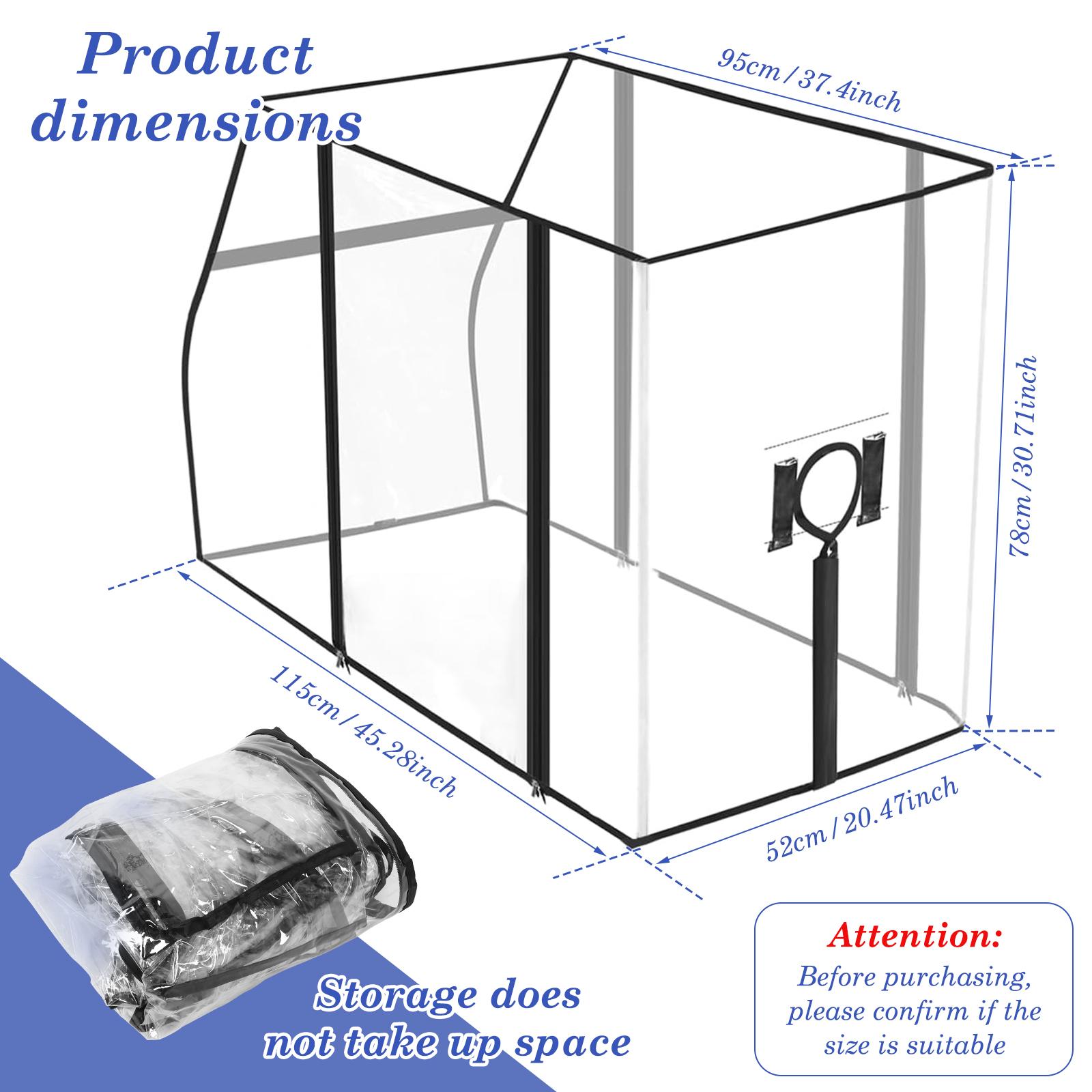 

Outdoor Foldable Camper Trolley Rain Cover Transparent Dust Cover with Zipper Universal Handcart Accessories Windproof Cover