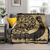 Viking Ship At Sea Blanket Flannel Blanket for Bed, Sofa, Camping, Hiking, Picnic Essentials, Gift for Family Fan Gifts