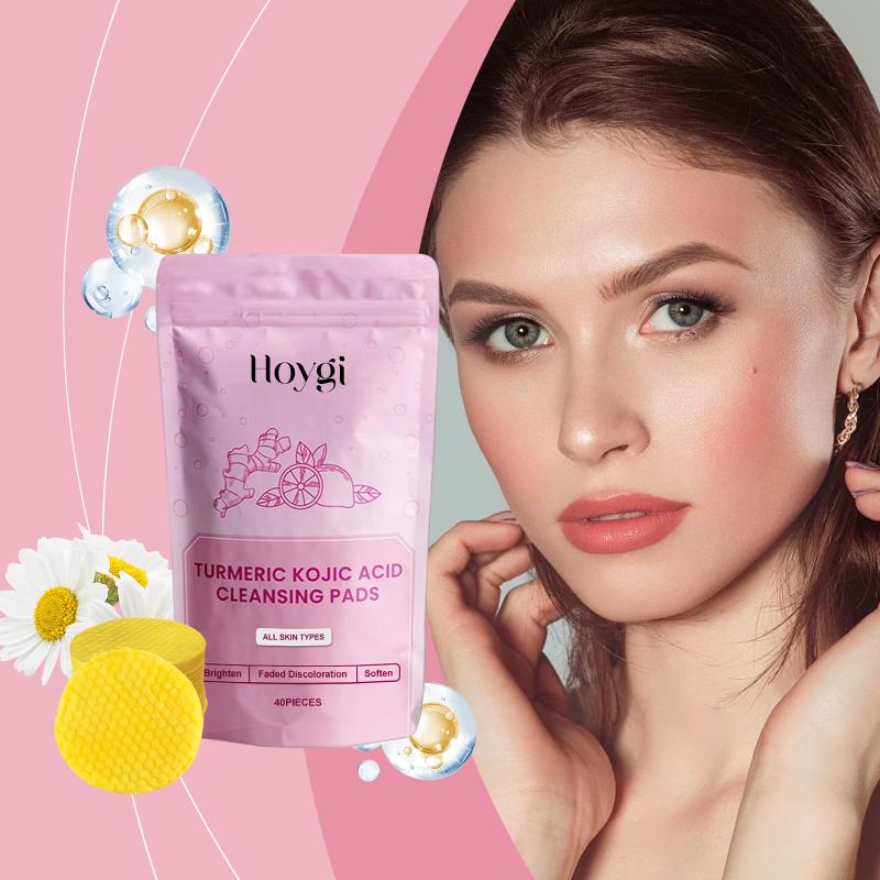 Kurkuma Kojisäure Reinigungspads Tägliche Porenreinigung Make-up Entfernung Abgestorbene Haut Entfernung Ölkontrolle Nähren Peeling Gesichtsschwamm