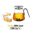 1pc Glass Teapot High Borosilicate Heat-resistant Glass Tea Pot Office Home Tea Pot Outdoor Tea Pot Tea Set Coffee Pot Milk Pot Juice Pot Christmas Gi
