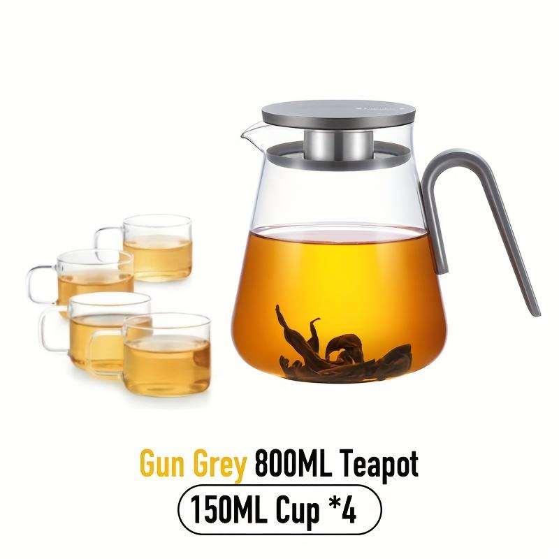 1pc Glass Teapot High Borosilicate Heat-resistant Glass Tea Pot Office Home Tea Pot Outdoor Tea Pot Tea Set Coffee Pot Milk Pot Juice Pot Christmas Gi