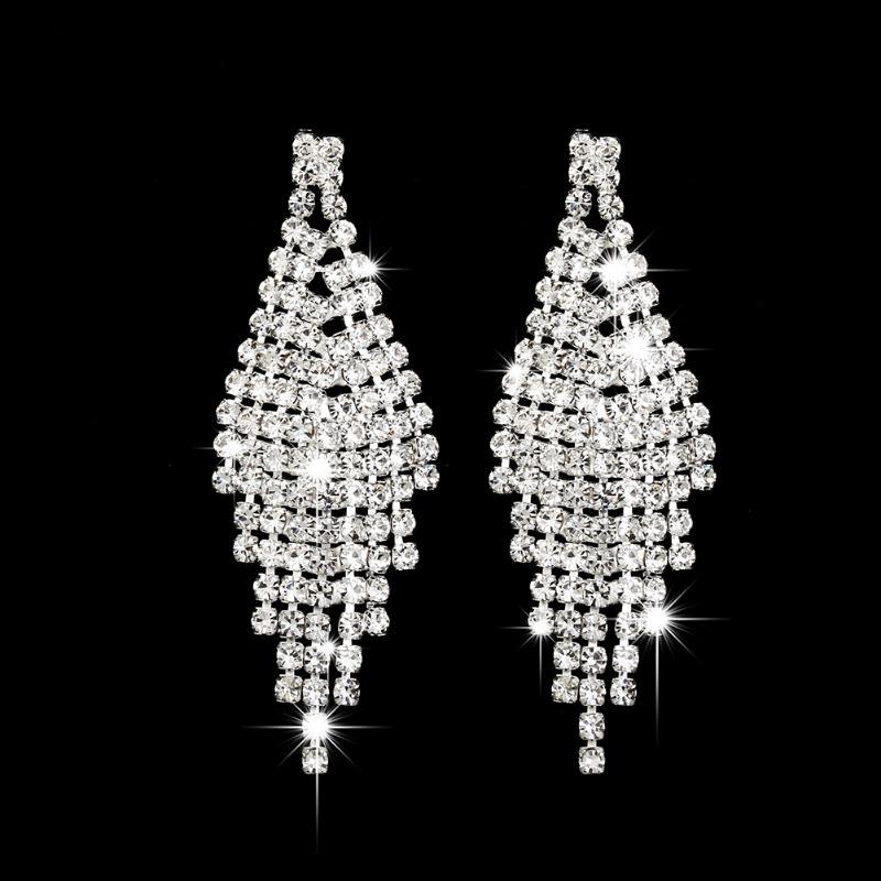 BLINGBAY Damen-Schmuckset, süßes Hochzeits-Braut-Accessoires, Kupfer-Strasssteine, wunderschönes elegantes Halsketten-Ohrring-Set, modernes Damen-Schmuckgeschenk