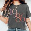 Classic 1986 Cotton Tshirts For Women Vintage 40th Birthday Year Number Tshirt for Her Creative Trend Casual Style Unisex Tee