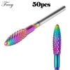 50pcs Tungsten Carbide Nail Drill Bit Milling Cutter Manicure Machine Equipment Cuticle Clean Burr Pedicure Accessories Tools