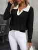 European American Fashion Casual V-Neck Women's Cable Knit Sweater