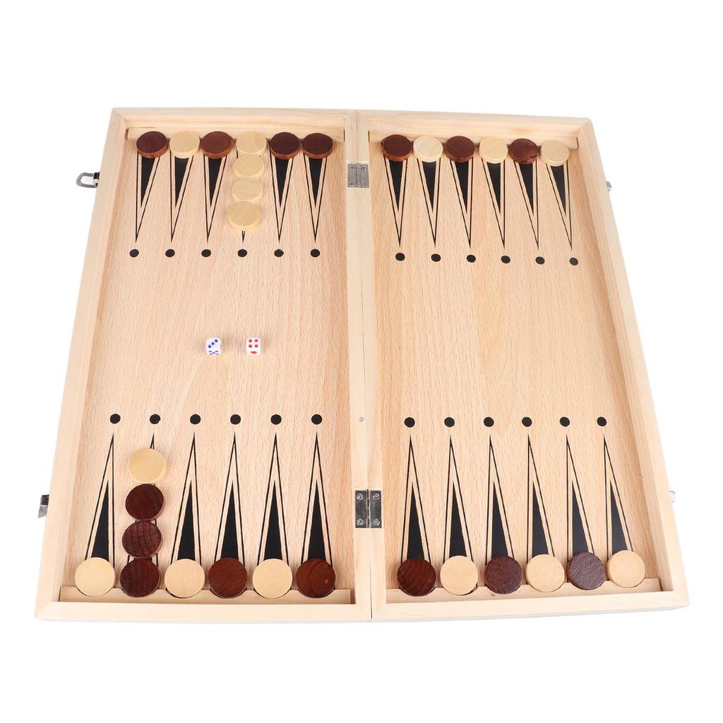 International Chess Portable 3 In 1 Wooden Foldable International Wood Chess Set for Kids Adults