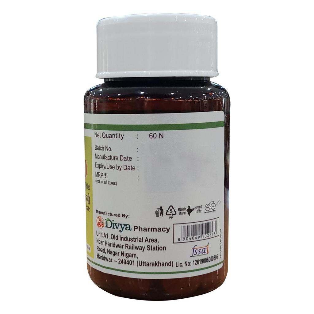 Divya Weight Go Tabletten – 60 Stück | Patanjali Kräuterergänzung für Ausgewogenes Wohlbefinden