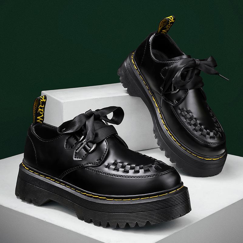 New summer platform heightening casual retro British style comfortable leather shoes