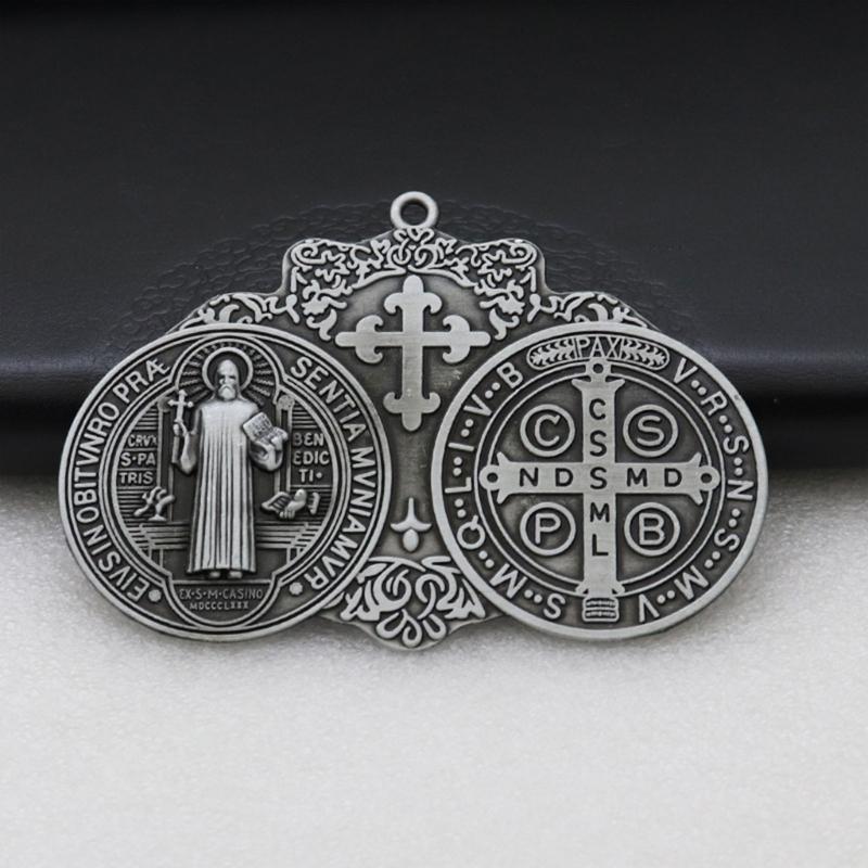 Vintage Christian Crosses Keychain Pendant Metal Antiqued Hanging Ornament Charm for Handbag Backpack Decoration