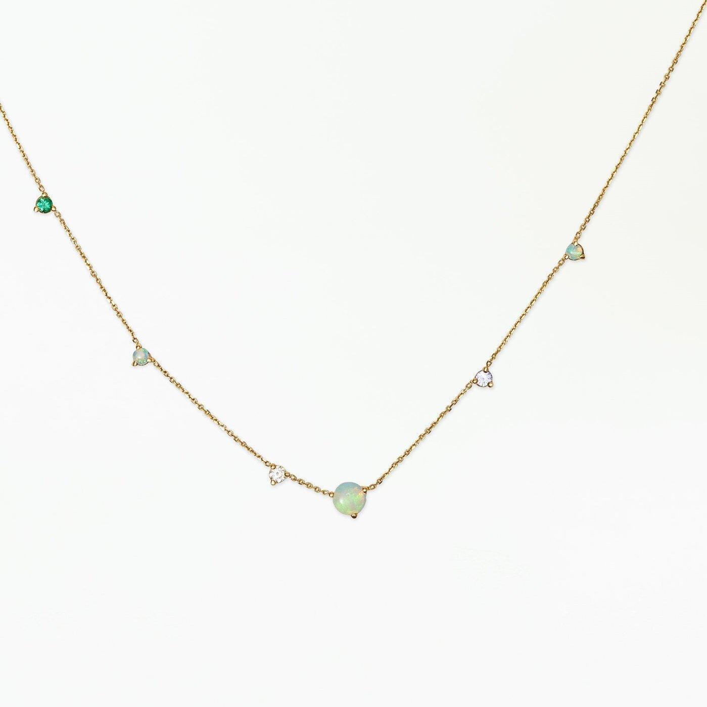

Vintage 18K Gold-Plated Color-Preserving Pear-Shaped Square Zircon Necklace, Color-Preserving Color-Preserving Color