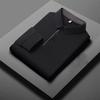 New Men'S Business Casual  Long Sleeve Solid Color Polo Shirt Fashionable Warm Comfortable Four Seasons Versatile Top