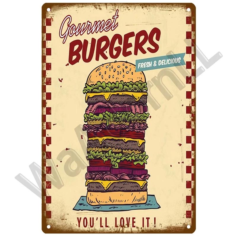 Retro DINER Plåtskylt Poster Vintage Väggposters Metallskylt Dekorativ Väggplatta Köksskylt Metall Vintage Dekor Tillbehör