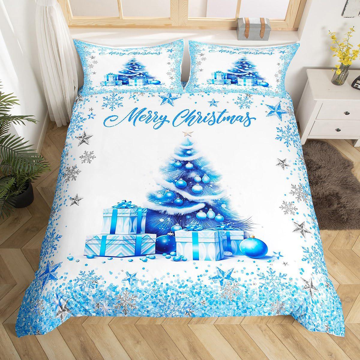 

Christmas Snowflake Down Comforter Set Bedding Set 3-piece Duvet Cover Set 135*200cm