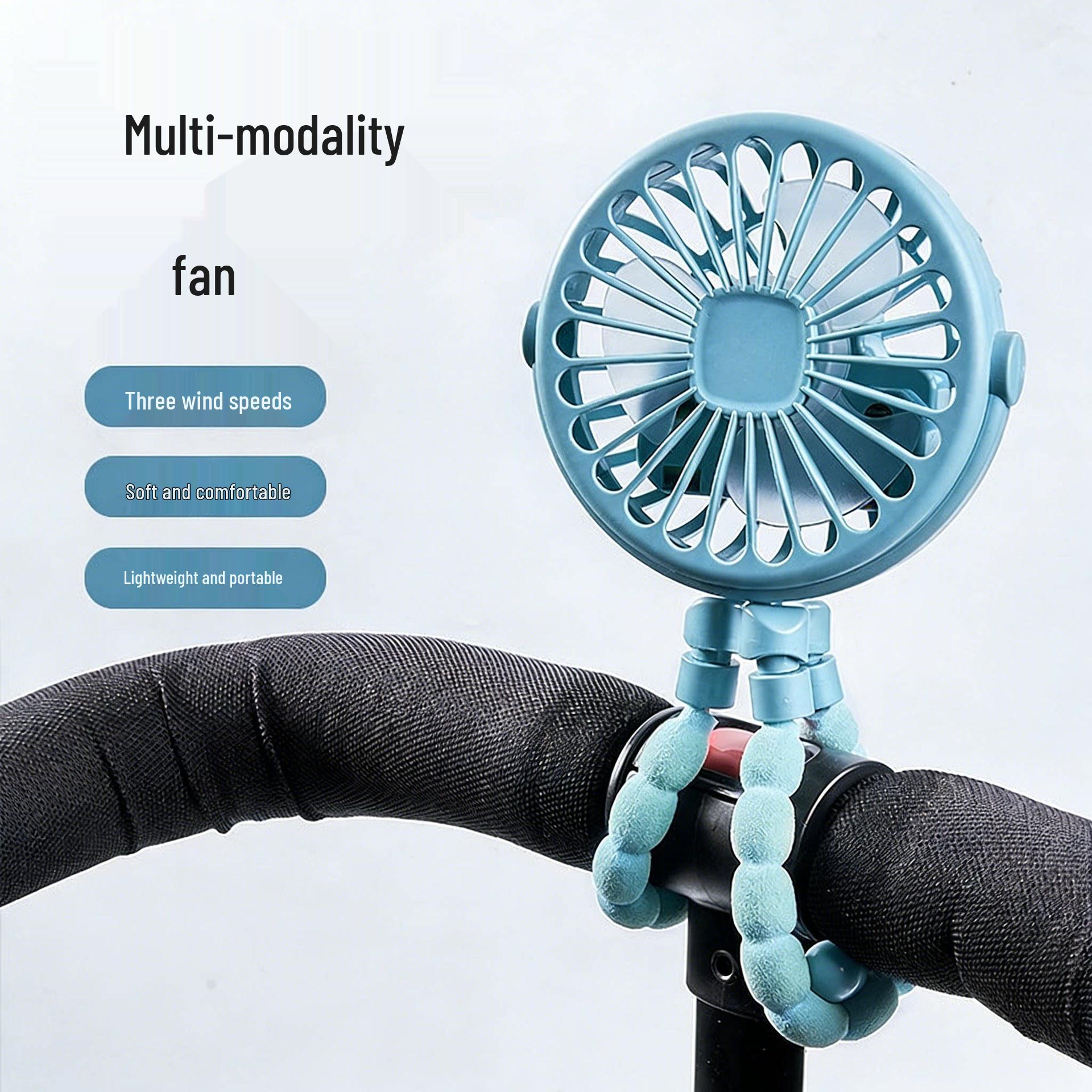Octopus 2026 Mini USB Rechargeable Electric Fan for Office & Outdoor Use 3-speed Wind Adjustment