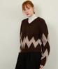 Wednesday Oasis For Woman Always Crop Argyle Hairy Wool Knit 2 Colors