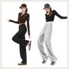 MJ STYLE Women's High-Waist Drawstring Banana Leg Pants