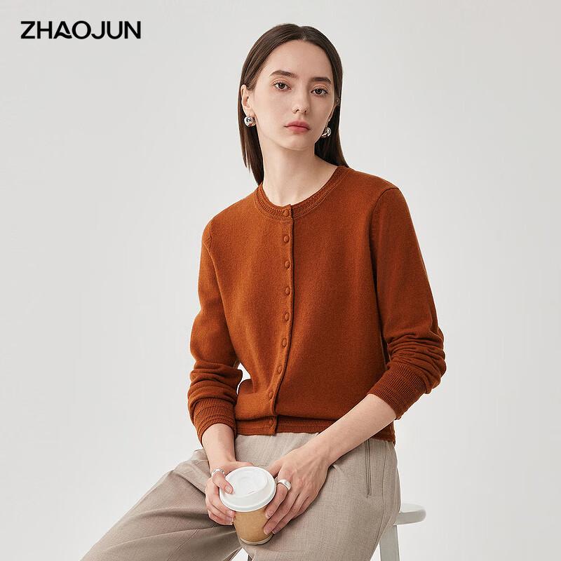

Zhaojun Women s Pure Wool Round Neck Cardigan M