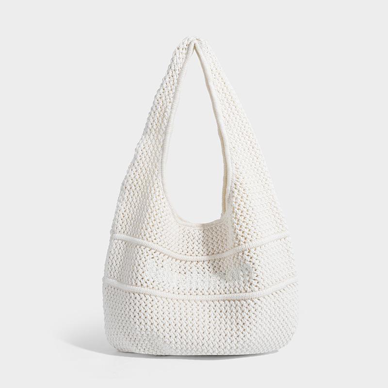 

2025 New Artistic Handbag, Niche Versatile High-End Purely Hand-Woven Fresh Style Shoulder Tote Bag 38*7*29CM бежевый