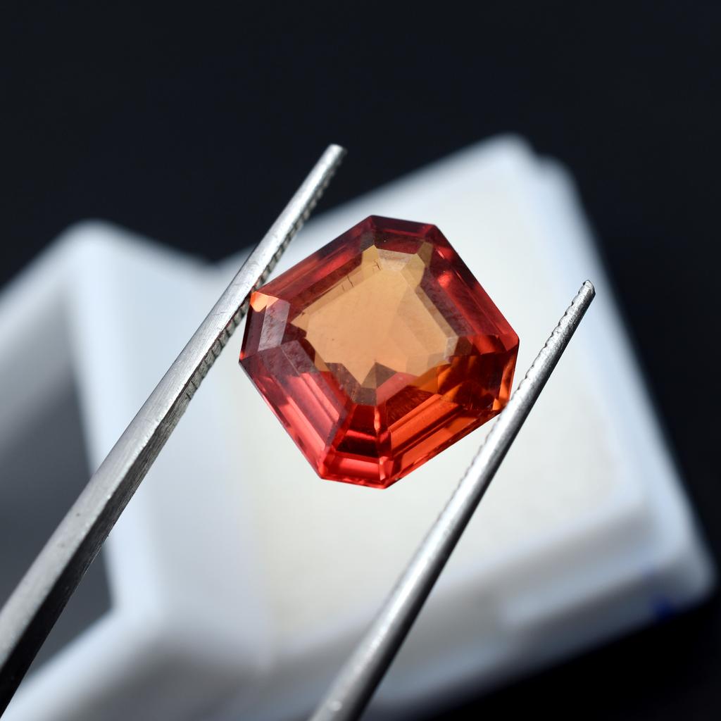 Ceylon Sapphire Orange Square Cut 7.50 Ct Natural CERTIFIED Loose Gemstone M-2072-sa