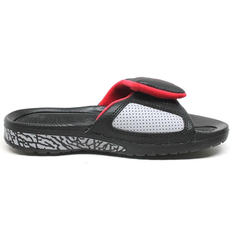 New JORDAN Hydro Iii Retro 'Black Red' Slippers Gs AH8108-003