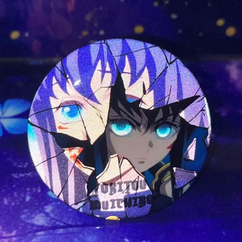 Demon Slayer Broken Badge Anime Pins Collection Hanging Accessory Merchandise Reflective Cool Cartoon Kimetsu No Yaiba