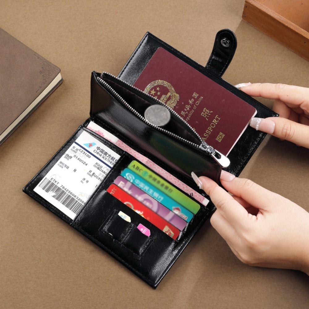 Purse Travel Wallet Card Holder Passport Clip Simple Storage Card Bag  Women