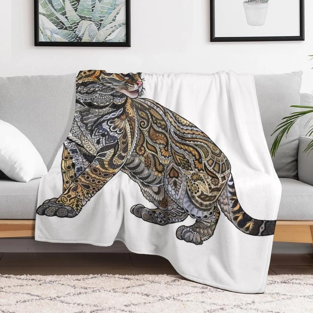 Ocelot Throw Blanket Cozy Warm Blanket for Bed Room Decor