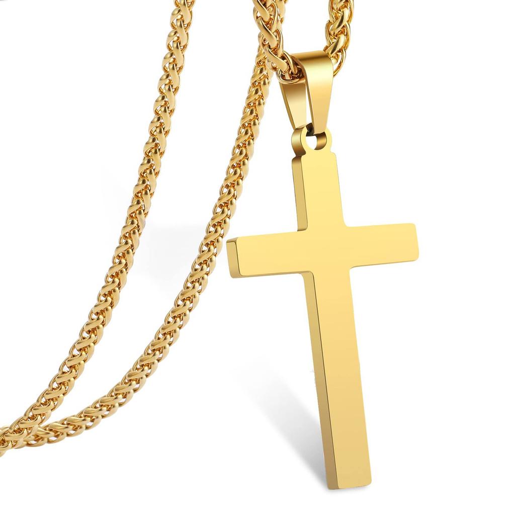Titanstahl Kreuz Anhänger Halskette Hip Hop Persönlichkeit Schmuck Mode Nischen Accessoires Neuankömmling
