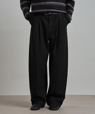WORK ON BODY OFF Arco Semi-Wide Curved Twill Pants [Black]