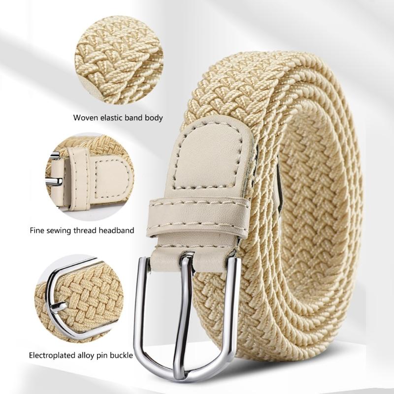 Stretchable Woven Nylon Belt Adjustable Waist Sizing Comfortable Wear Girdle Unisex Design Waistband Clothing Accessory