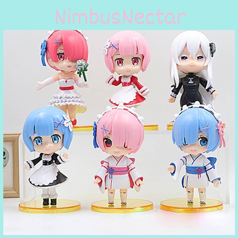 Adorable 6 Styles Rem And Ram Figurines From Re Life In A Different World From Zero
