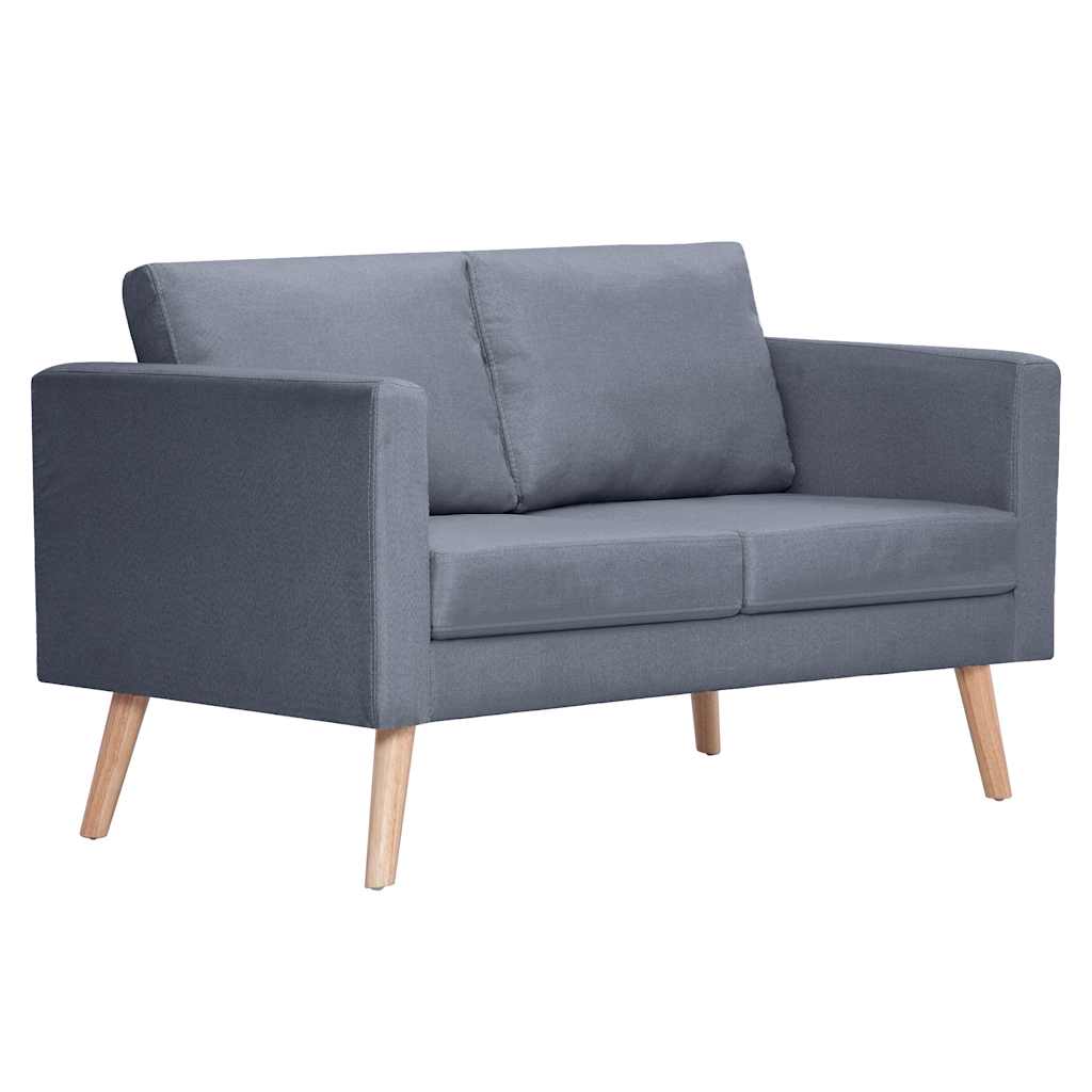 Sofa Set: 2 Seater and 3 Seater Fabric Dark Grey