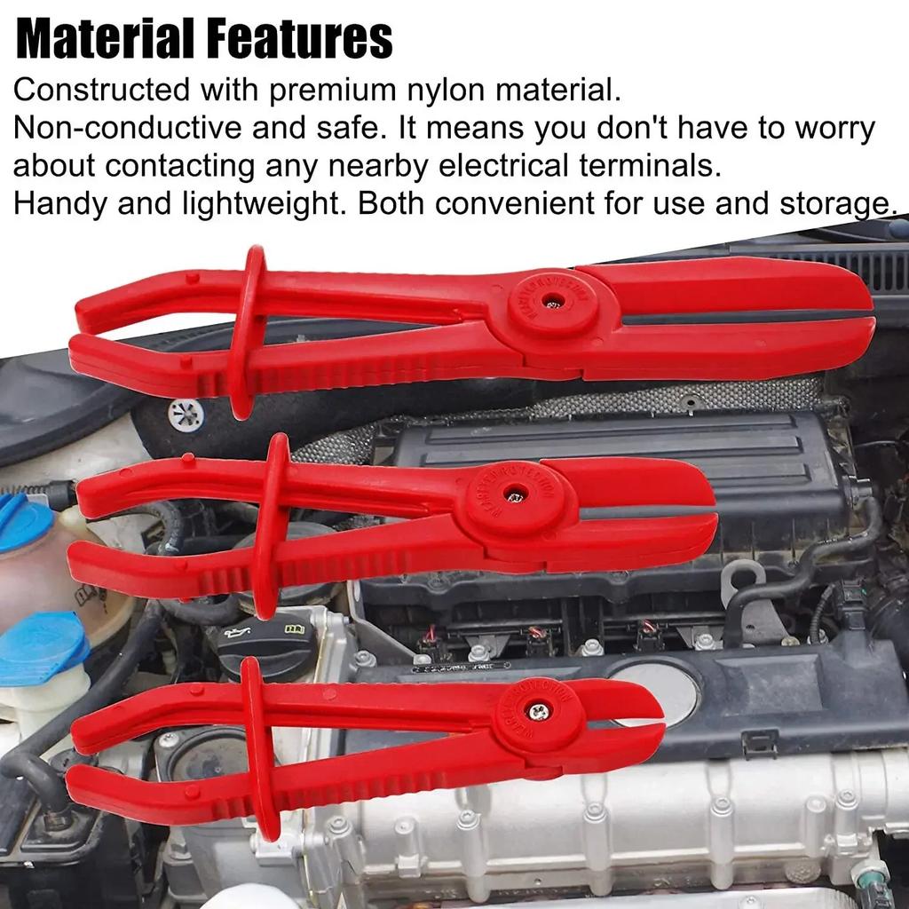 3Pcs/Set Nylon Hose Clamp Tool Set Brake Fuel Water Line Clamp Plier Hands Free Tool Car Repair Tools Hose Pliers