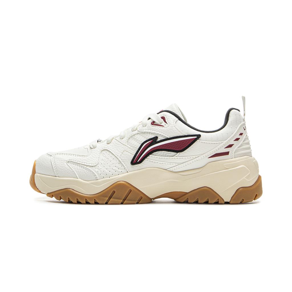 New LiNing Tianji 3 Slip Resistant Cushioning Abrasion Resistant Lightweight Low Top Skateboard Shoes Men's White Red AGCV085-5