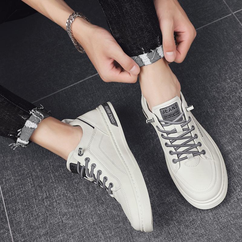 Модная брендовая обувь для мужчин Кожаная мужская повседневная обувь Удобные нескользящие — фото 5