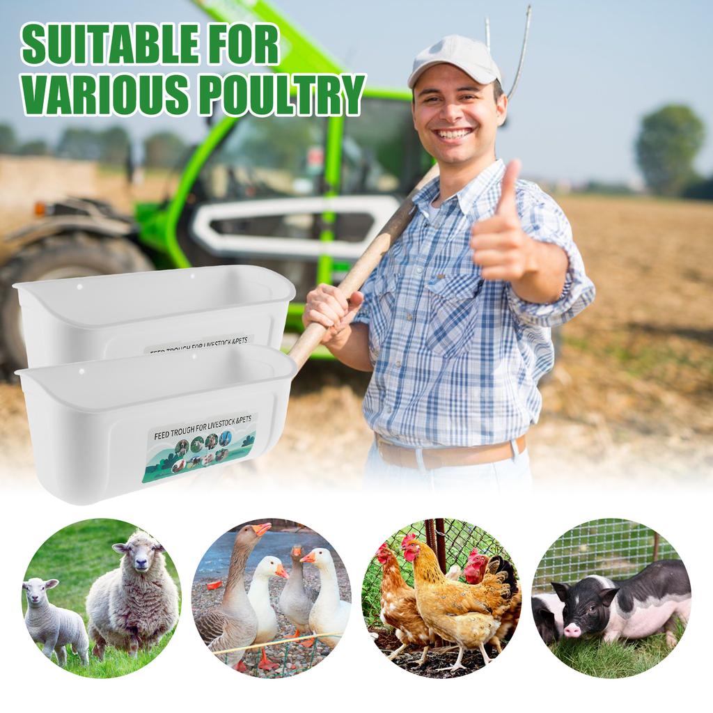 2 Stück Hängender Hühnerfutterspender BPA-frei Geflügelfutterbehälter Einfach zu installieren Ziegenfutterspender Mehrzweck-Futtertrog für Ente Ziege