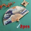 Vinatge Wave Fan Portable Folding Fan Pocket Fan For Wedding Party Decoration Dancing Performances Gifts