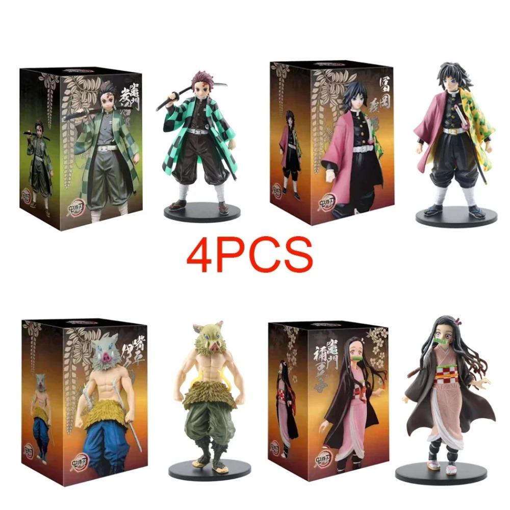 Anime Demon Slayer Figure Kamado Tanjirou Nezuko Action Figures PVC Model Toys Zenitsu Figurine Inosuke Kimetsu No Yaiba Figura