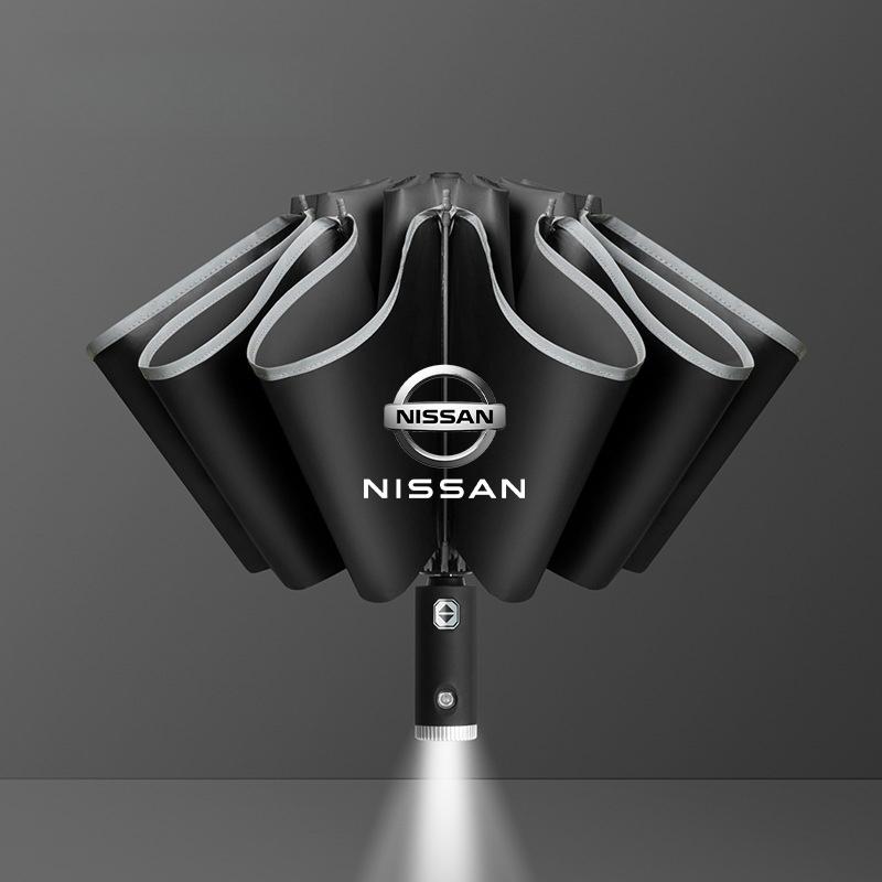 Regenschirm mit LED-Reflexstreifen Regen Windschirm Für Nissan sentra Serena maxima Versa Juke Micra rogue tiida x-trail nismo