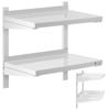 Double Adjustable Wall-hung Catering Shelf STEEL 60 X 40 Cm