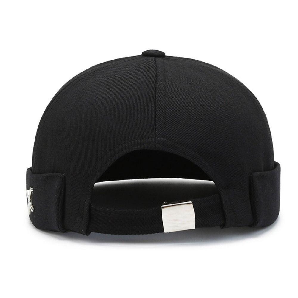 Casquette Dôme Melon Vintage Métal Logo X Casquettes Melon Décontractées Chapeau sans Bord pour Loisirs Streetwear