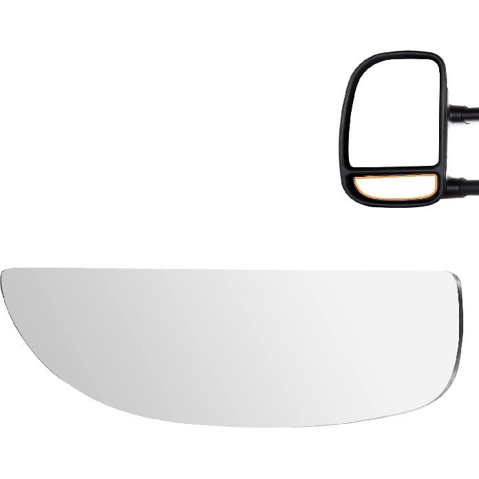 Towing Mirror Glass Fitss 1999-2018 For Chevy Silverado For GMC Sierra 1988-1998 For Chevy/For GMC C1500/K1500 Non-Heated Right Side Lower onvex