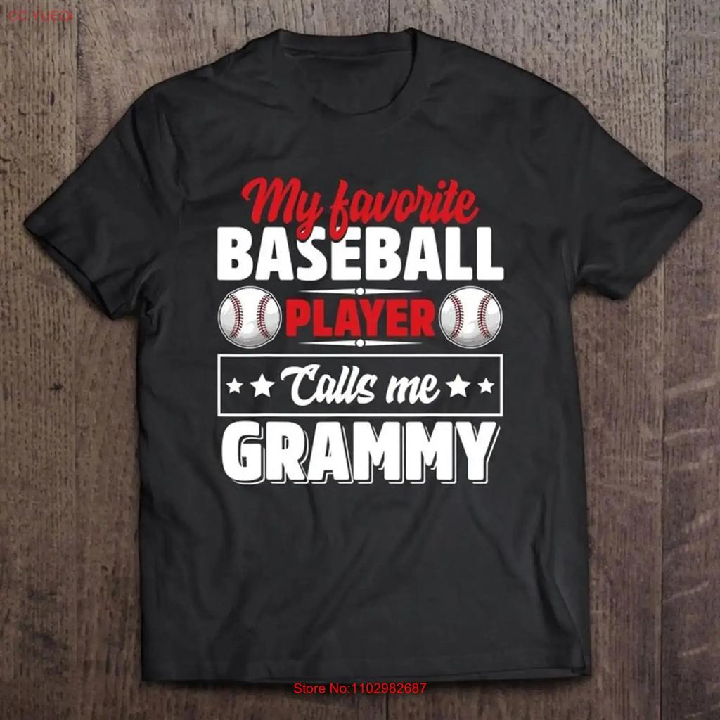 My Favorite Baseball Player Calls Me Grammy Mother8217s Day T Shirt Vintage Homme Comfortable Stretched Soft Stylish