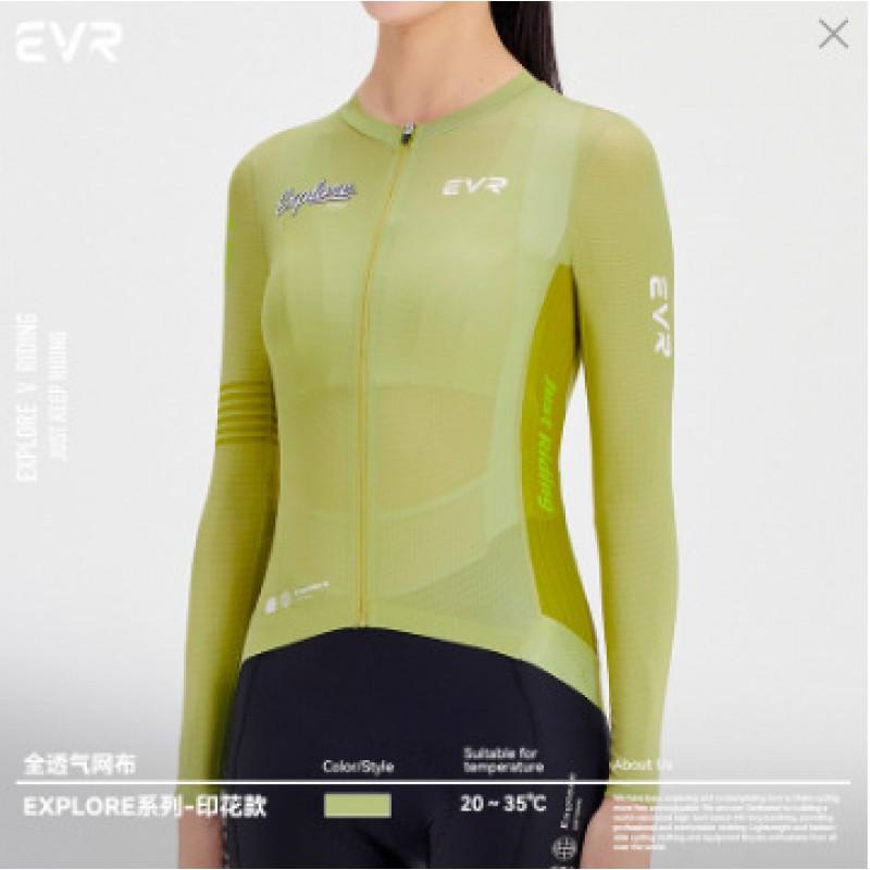 Womens Cycling Jersey Long Sleeve Breathable Bike Shirt With Print Design Road