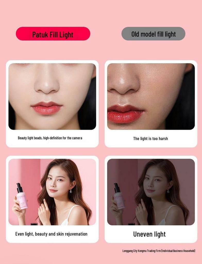 18" Mobile Phone Live Broadcast Stand with Fill Light & Beauty Slimming Filter for TikTok