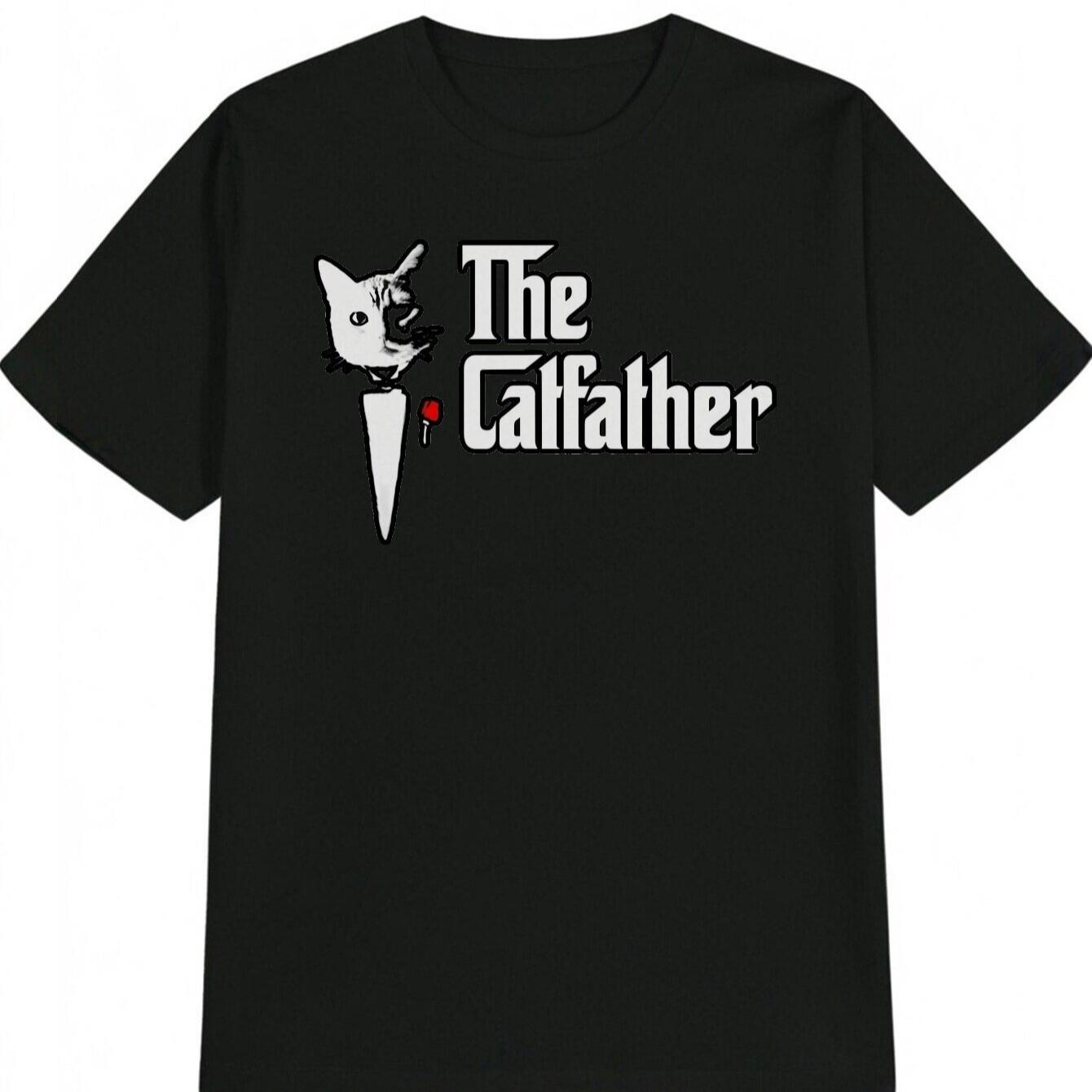 The Cat Father Graphic TShirt 100 Cotton ONeck Short Sleeve Summer Casual Mens Tshirt Streetwear S