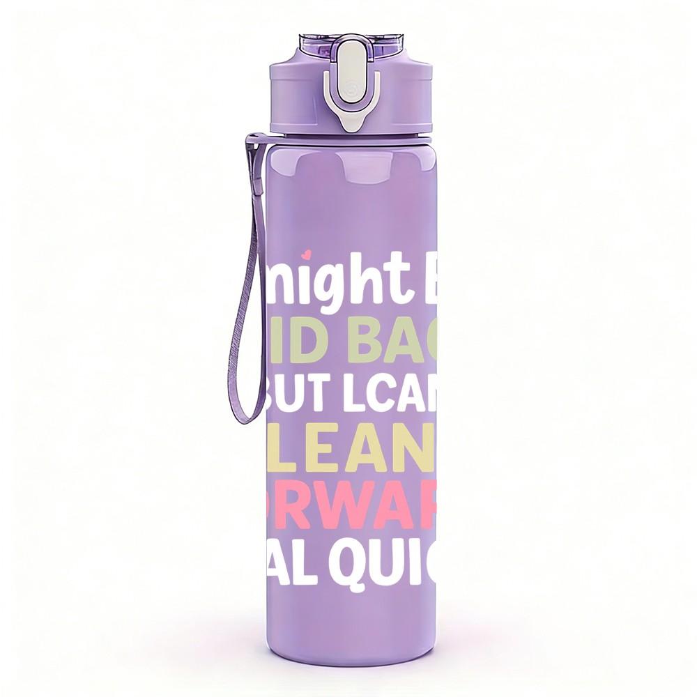 1PC Laid Back Lean Forward Floral 750ml Color Plastic Sports Water Bottle Leakproof Flip Straw Lid Suitable for Sports Office Home Use